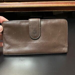 Fossil vintage brown Leather checkbook Wallet